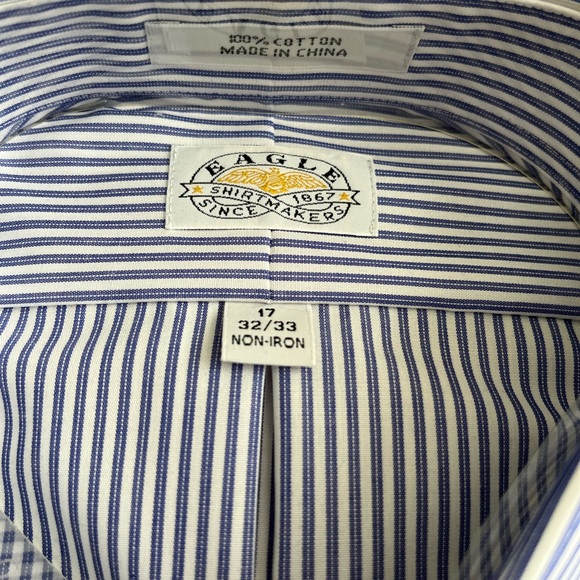 Eagle Blue and White Striped Dress Shirt - Picture 3 of 3